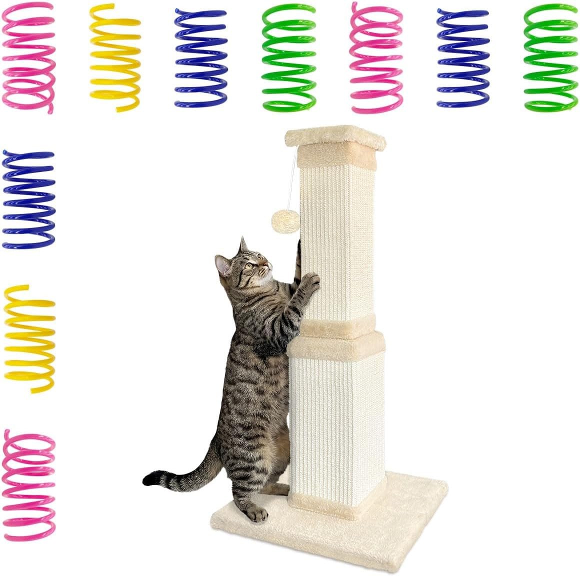 AGYM Scratching Post for Large Cats with 10 Spring Toys