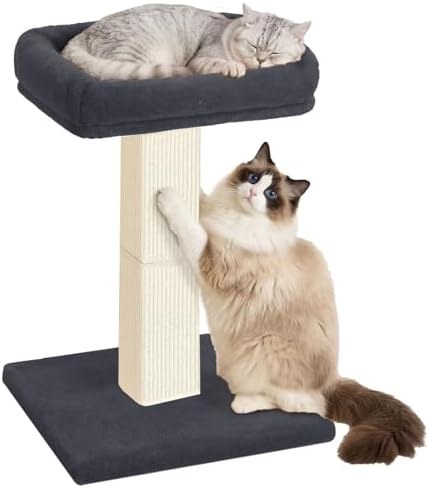 AGYM Sisal Scratching Post with Plush Perch, 32 Inch